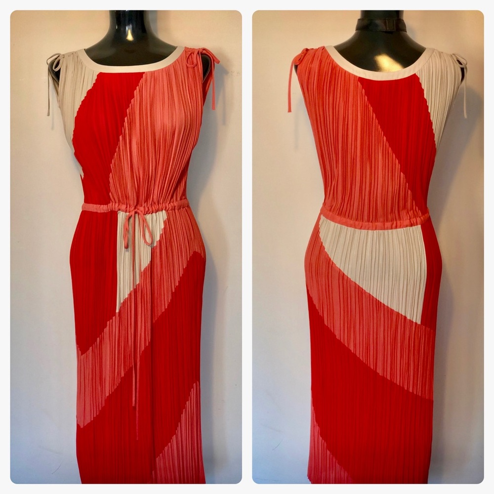 BCBGMaxAzria Hailey Color-block Pleated Dress